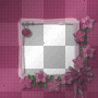 purple flower ribbon frame