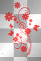 DECO SPIRAL FLOWERS WITH BUTTERFLIES~RED