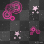 sfondo nero con selle e cerchi rosa e fuxia by sweetgiù25
