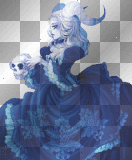 Royal Blue Gothic Horn Girl
