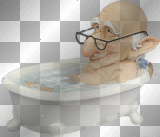 Opa in der Wanne