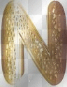 gold letter n