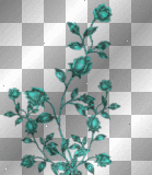 Rose Bush~Teal