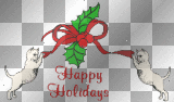 Happy Holidays ' kitten & holly bow