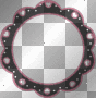 pink heart black frame