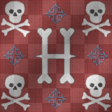 skull & crossbones letter h
