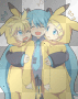 Miku Hatsune, Rin and Len Kagamine as Pikachu [_crazyfairy_]