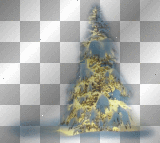 glowing winter pine tree ' transparent background