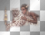 African Woman & Snow leopard