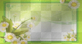 Green and Yellow floral rectangular frame
