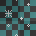 Two-Tone-Tile Checked BG~Teal