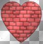red brick wall heart '