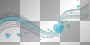 blue flying hearts swirl border ' transparent