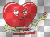 heart face ' eating from candy box