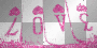 " Love " cards 'animated pink glitter sparkles