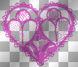 Hot Pink Lace Heart**