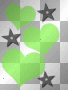 Hearths with stars~Black and Green