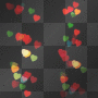 Hearts on Black background