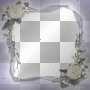 Transparent purple flower frame medusa