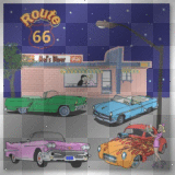 vintage cars and diner