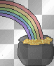 Pot of gold rainbow color flash
