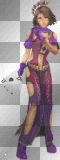 yuna with cards purple red