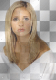 Buffy the vampire slayer in white dress, transparent