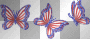 Patriotic Red, white and blue butterflies-*s*
