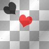 black and red hearts