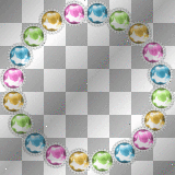 RAMCIA  FRAME GLITTER ANIMATED PINK BLUE GREEN YEWEL CIRCLE BORDER
