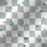 Deco Glowing Butterflies Transparent BG~Teal