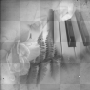  Vintage Love-Of-Music&Roses BG~B-W