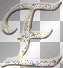 Deco Fancy Gold-Diamond-Glitter Alphabet~E