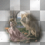 // woman + lion