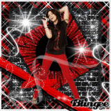 miley in red and black