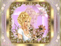 sexy golden woman with flowers