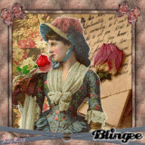 Vintage girl smells a rose