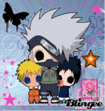 Chibi Naruto, Kakashi and Sasuke