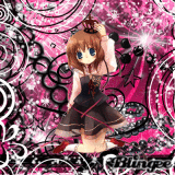 chica anime rosa y negro