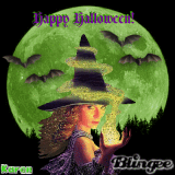 Halloween Witch Under the Moonlight