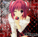 red cute Anime Girl 