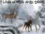 horse and deer