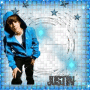 Justin Bieber in blue&silver