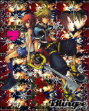 **kairi and sora** **flor rosa besos**