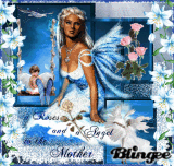 a roses and a angel to the mother,<specially assembled for a good friend