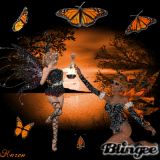 Orange & Black Fairies with Butterflies (PDB)