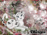 Leopard und Blumen