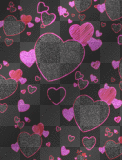 pink & black glitter hearts