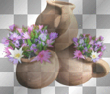 flowers and clay pots