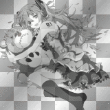 Miku HatsunE  black and white